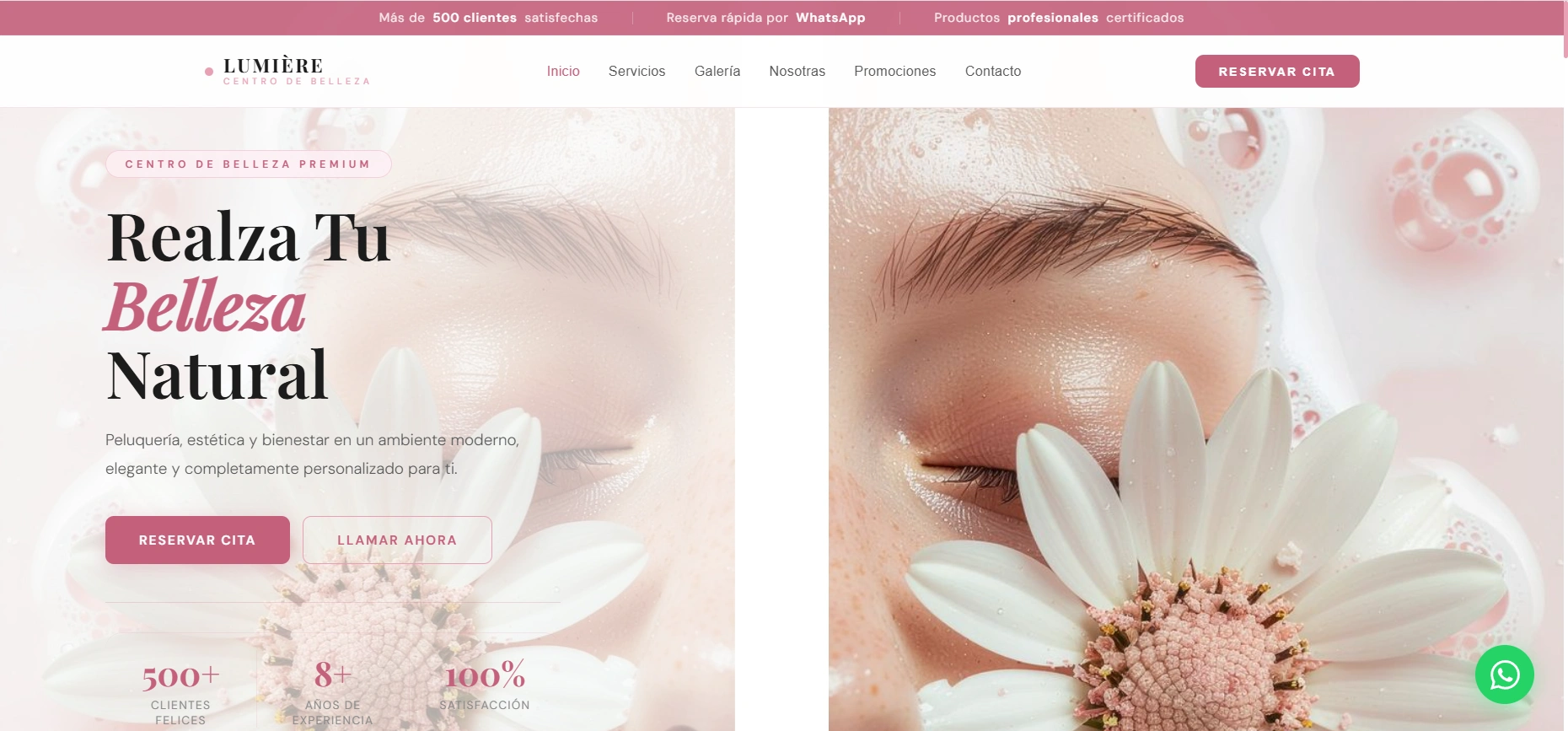 Plantilla web para salón de belleza