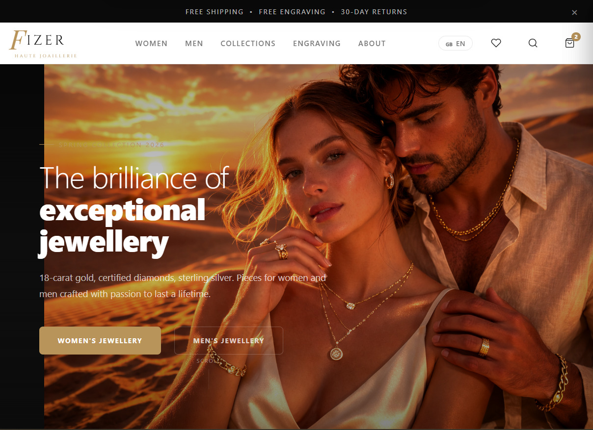 Plantilla Shopify para tienda de joyería